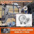 For Belt Knife Grinder 2"x72" Wheel Set 5" Drive 5/8" Bore 3" Track 2" Idler