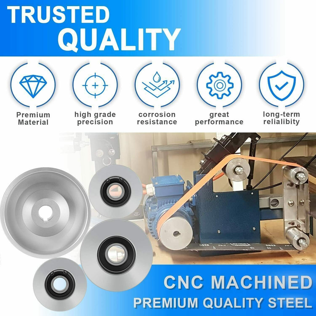 For Belt Knife Grinder 2"x72" Wheel Set 5" Drive 5/8" Bore 3" Track 2" Idler
