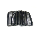 7pcs Black Front Mesh Grille Grill Insert Trim Kit for Jeep Patriot 2011-2018