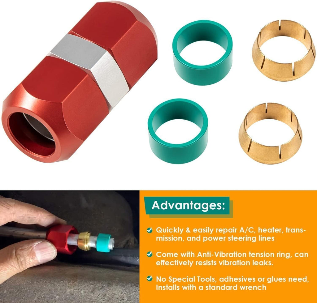800-641 3/8'' Aluminum Line Splice Repair Kit For A/C, coolant P/S Return Etc.