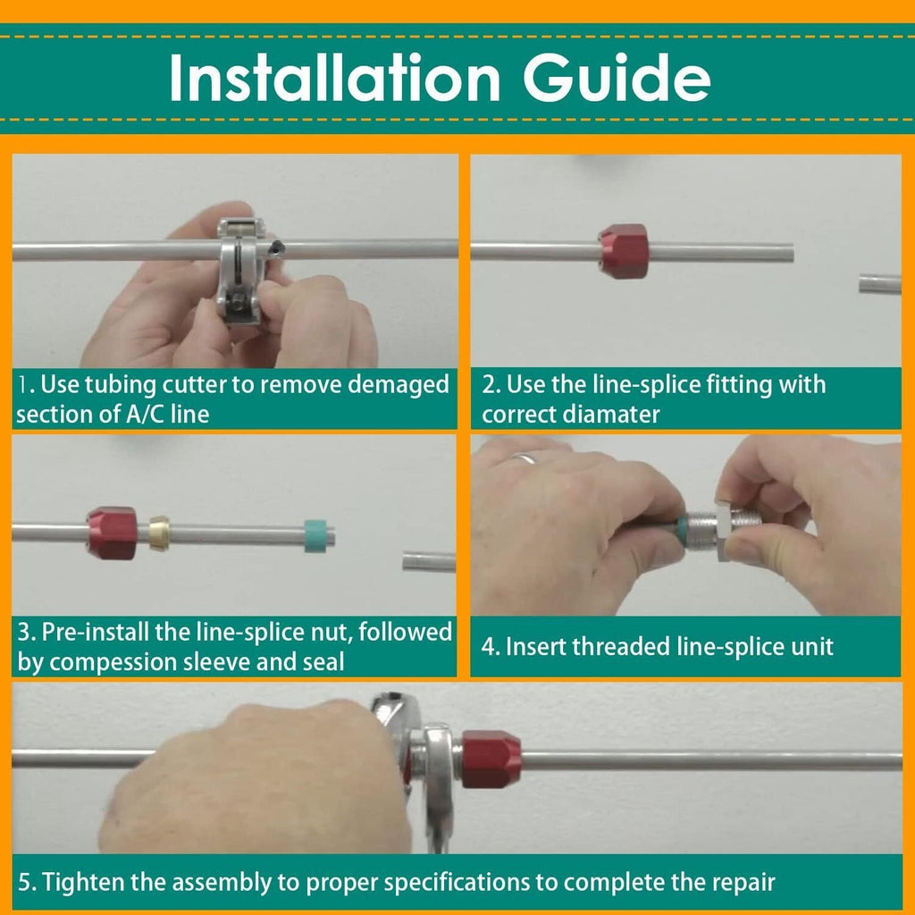800-641 3/8'' Aluminum Line Splice Repair Kit For A/C, coolant P/S Return Etc.