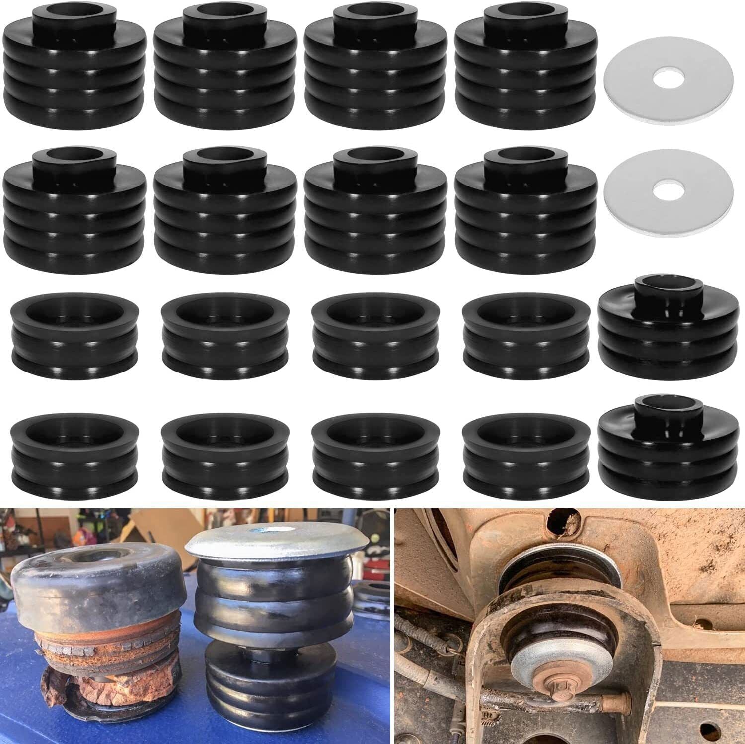 KF04050BK Polyurethane Body Mount Bushing Kit for 1999-2017 Ford F250 F350 2/4WD