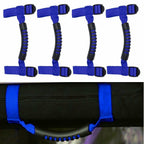4Pcs Top Roll Bar Grab Handles Grip for Jeep Wrangler CJ YJ TJ JK JK JL (Blue)