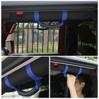 4Pcs Top Roll Bar Grab Handles Grip for Jeep Wrangler CJ YJ TJ JK JK JL (Blue)