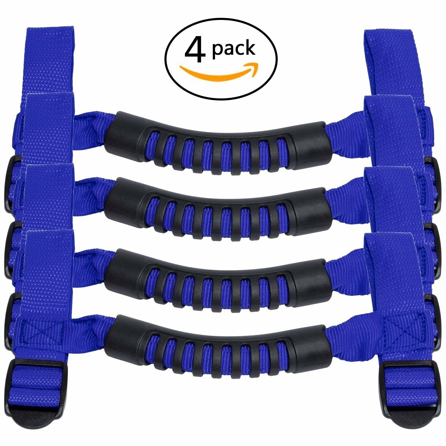 4Pcs Top Roll Bar Grab Handles Grip for Jeep Wrangler CJ YJ TJ JK JK JL (Blue)