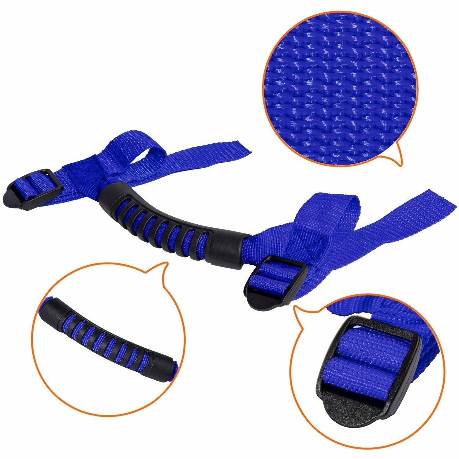 4Pcs Top Roll Bar Grab Handles Grip for Jeep Wrangler CJ YJ TJ JK JK JL (Blue)