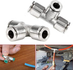 21838 Air Line T-Fittings Union Tee 1/4" Tube Coupler Push-To-Connect Fitting