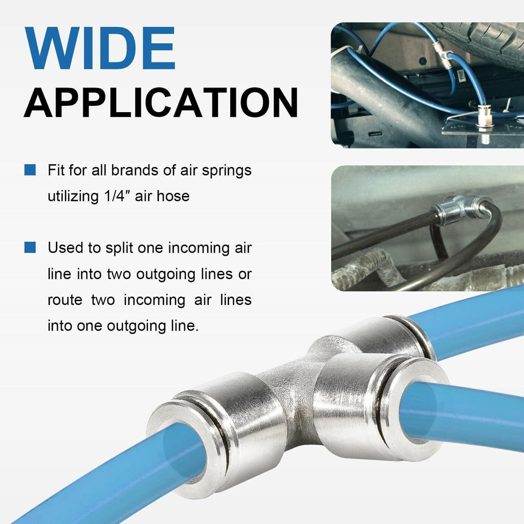 21838 Air Line T-Fittings Union Tee 1/4" Tube Coupler Push-To-Connect Fitting