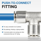 21838 Air Line T-Fittings Union Tee 1/4" Tube Coupler Push-To-Connect Fitting