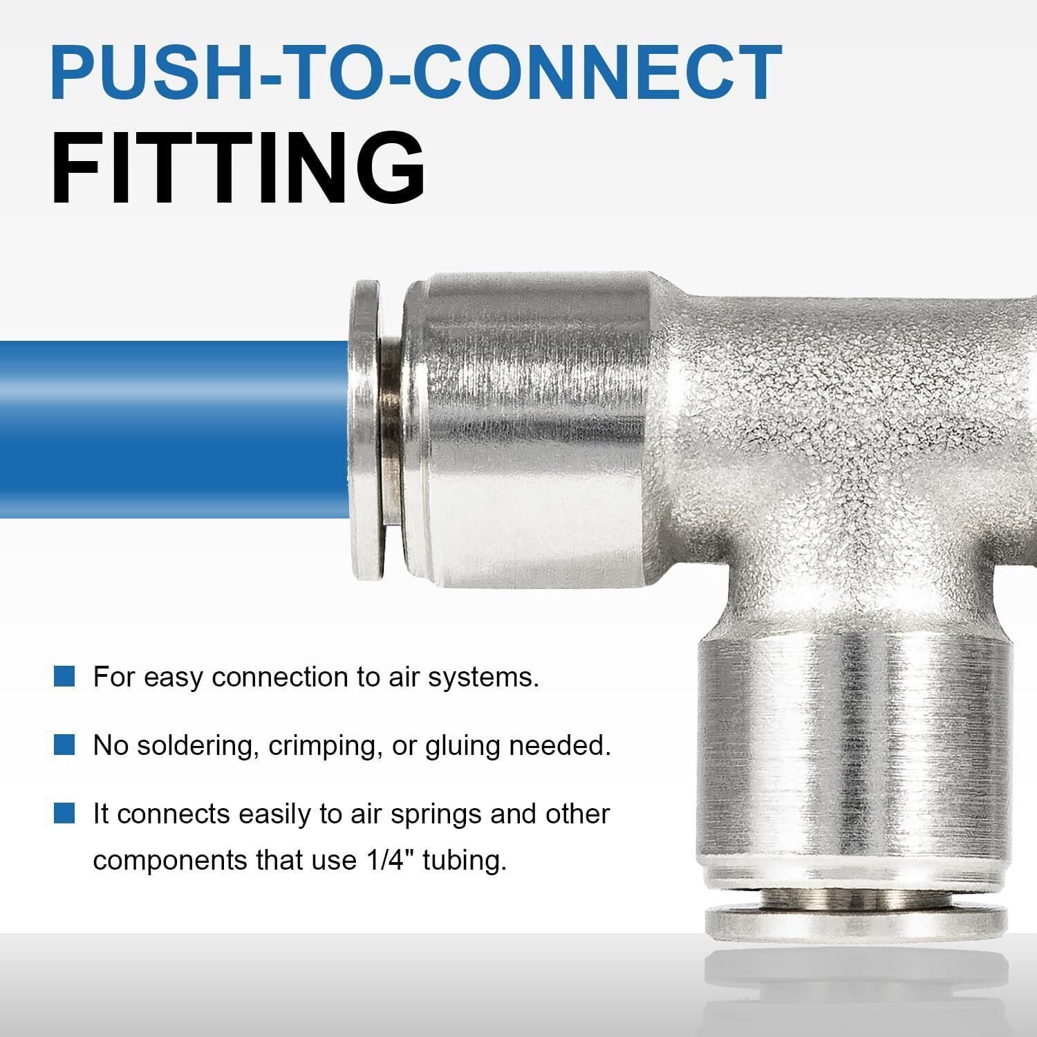 21838 Air Line T-Fittings Union Tee 1/4" Tube Coupler Push-To-Connect Fitting