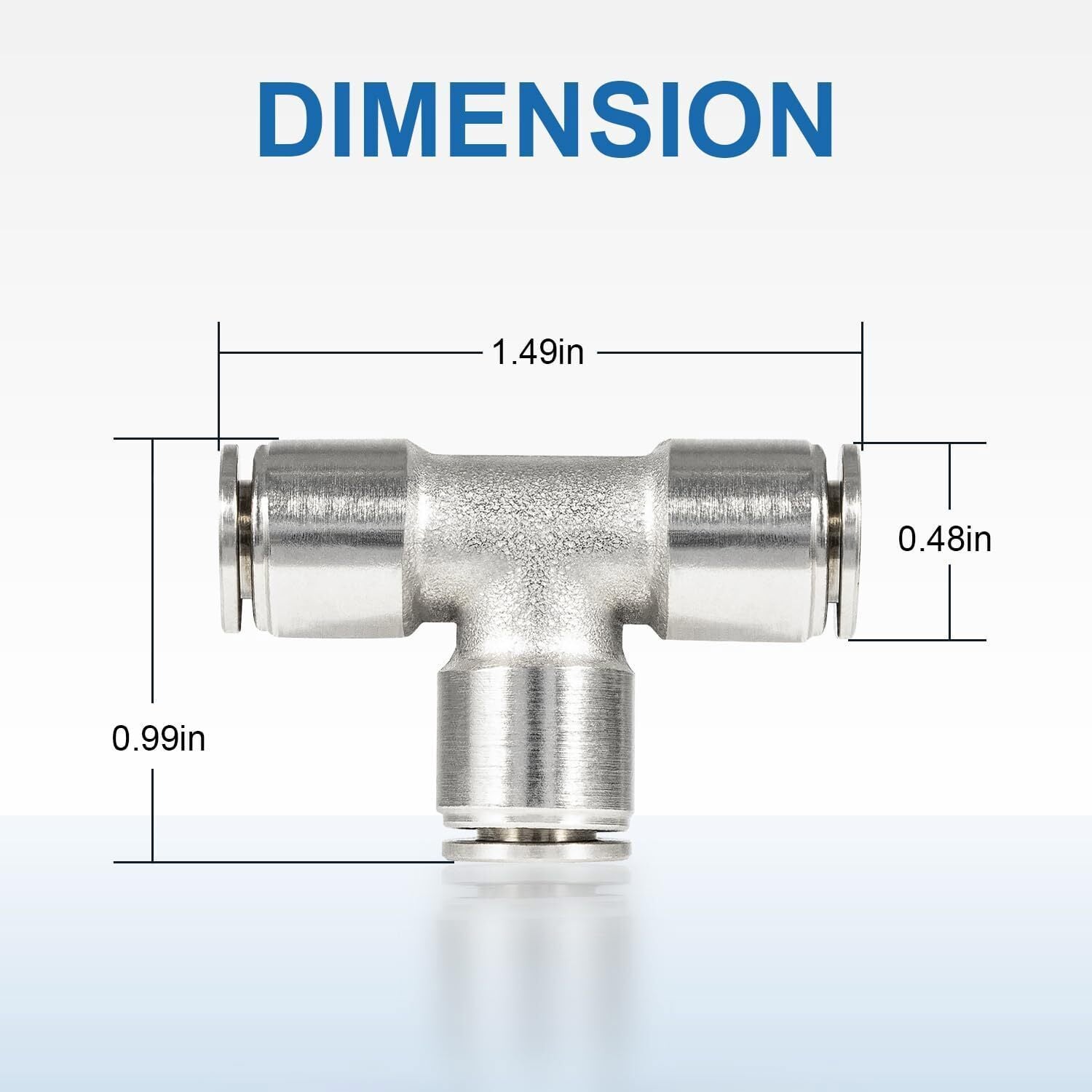 21838 Air Line T-Fittings Union Tee 1/4" Tube Coupler Push-To-Connect Fitting