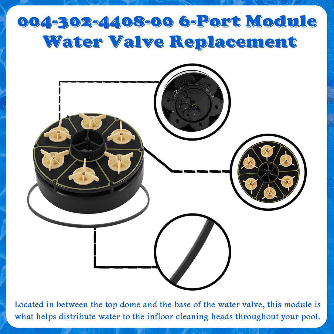 Paramount 6-Port Water Valve Module with O-Ring 004-302-4408-00