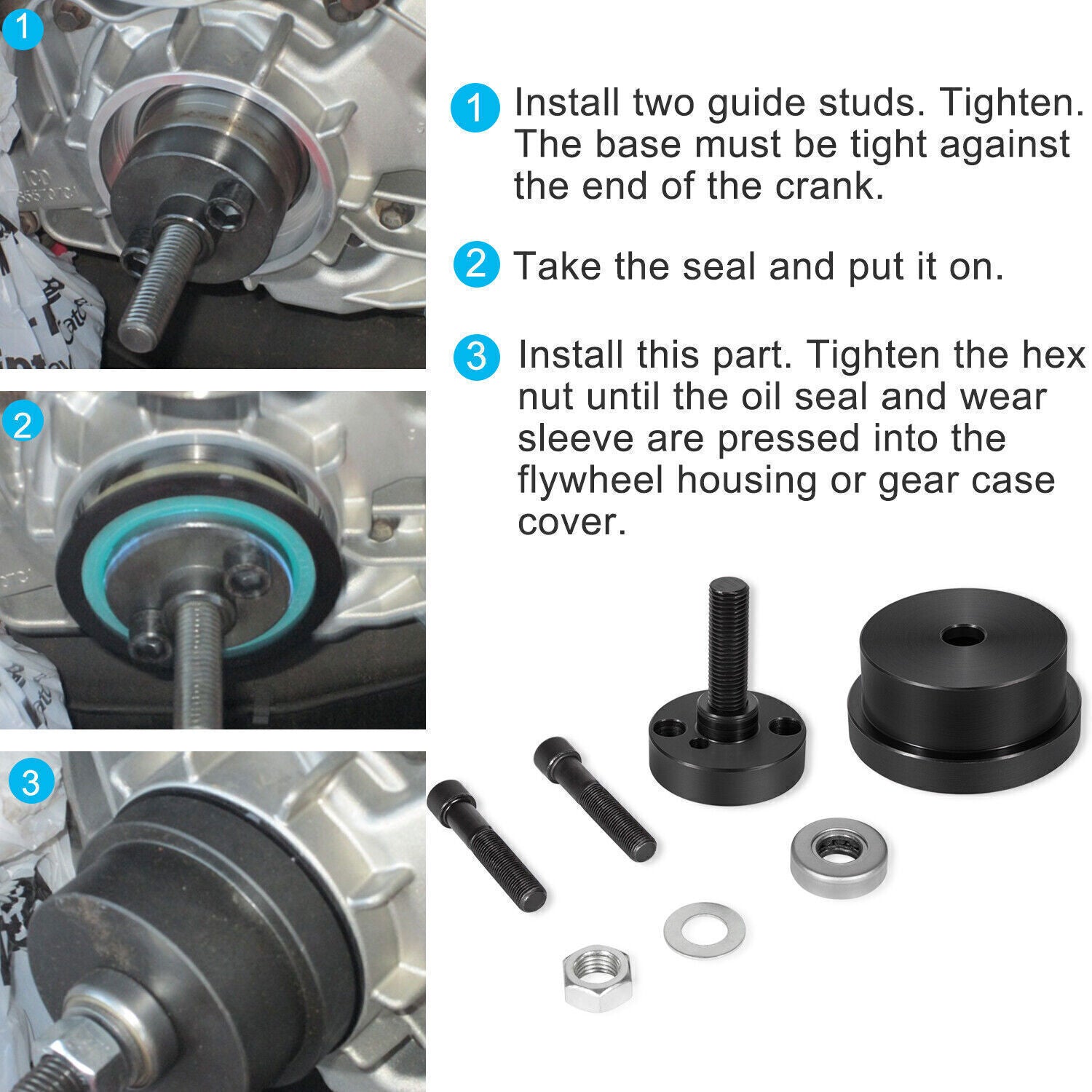 Crankshaft Front & Rear Main Seal Installer Tool For Ford 4.5/6.0/6.4L F-250/350