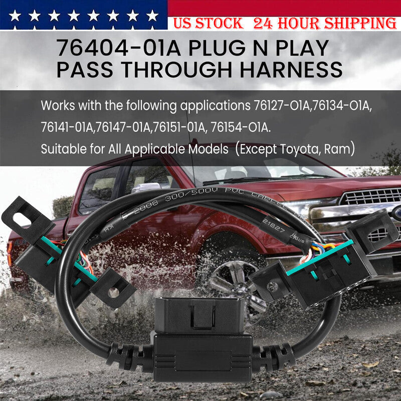 76404-01A Plug-N-Play Pass Through Harness for PowerSteps Running Boards OBDII