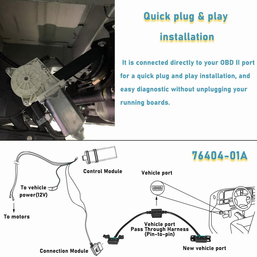 76404-01A Plug-N-Play Pass Through Harness for PowerSteps Running Boards OBDII