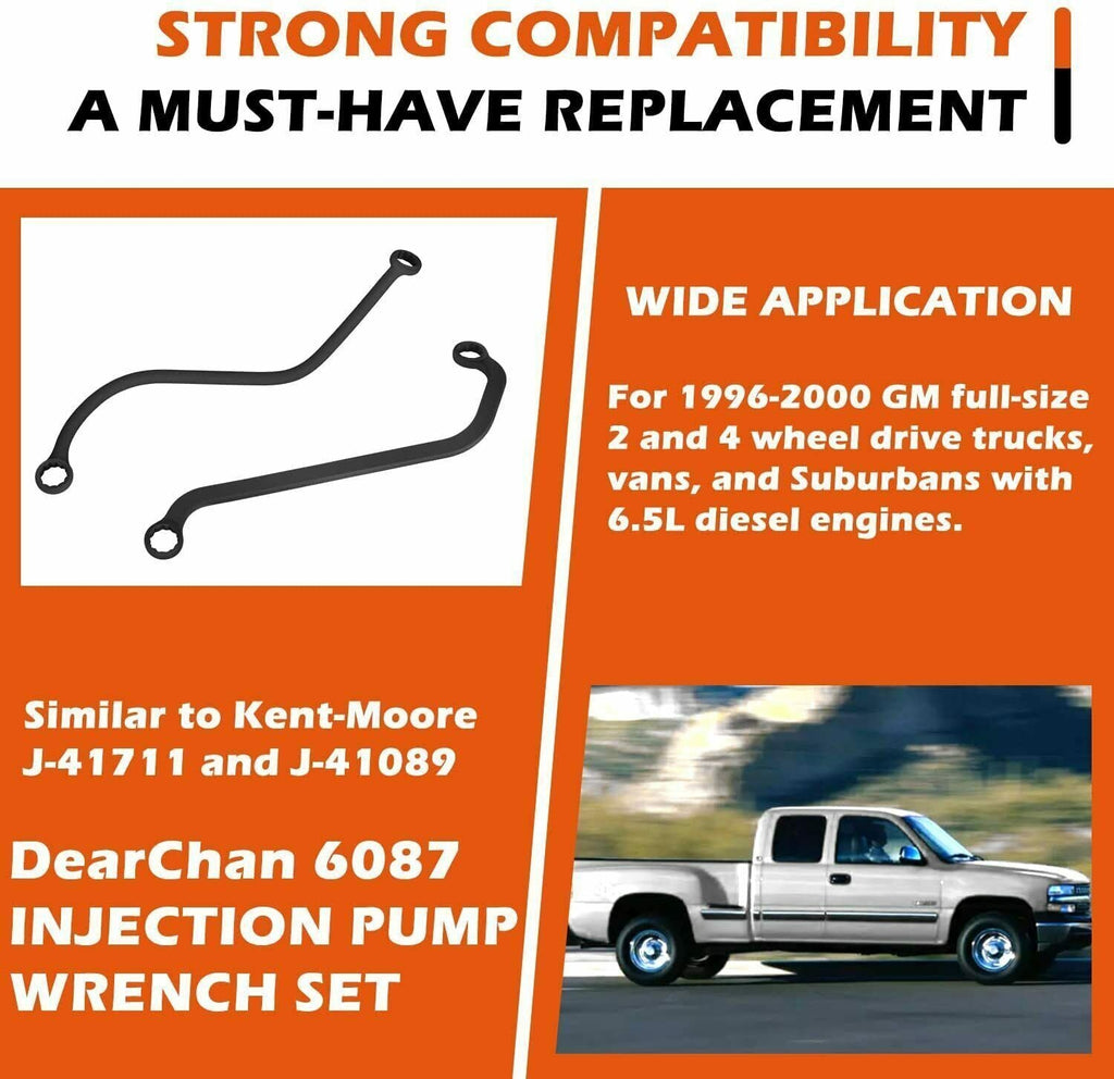 6.5L Diesel Engine 6087 GM Injection Pump Wrench Set For 1996-2000 GM Full-Size