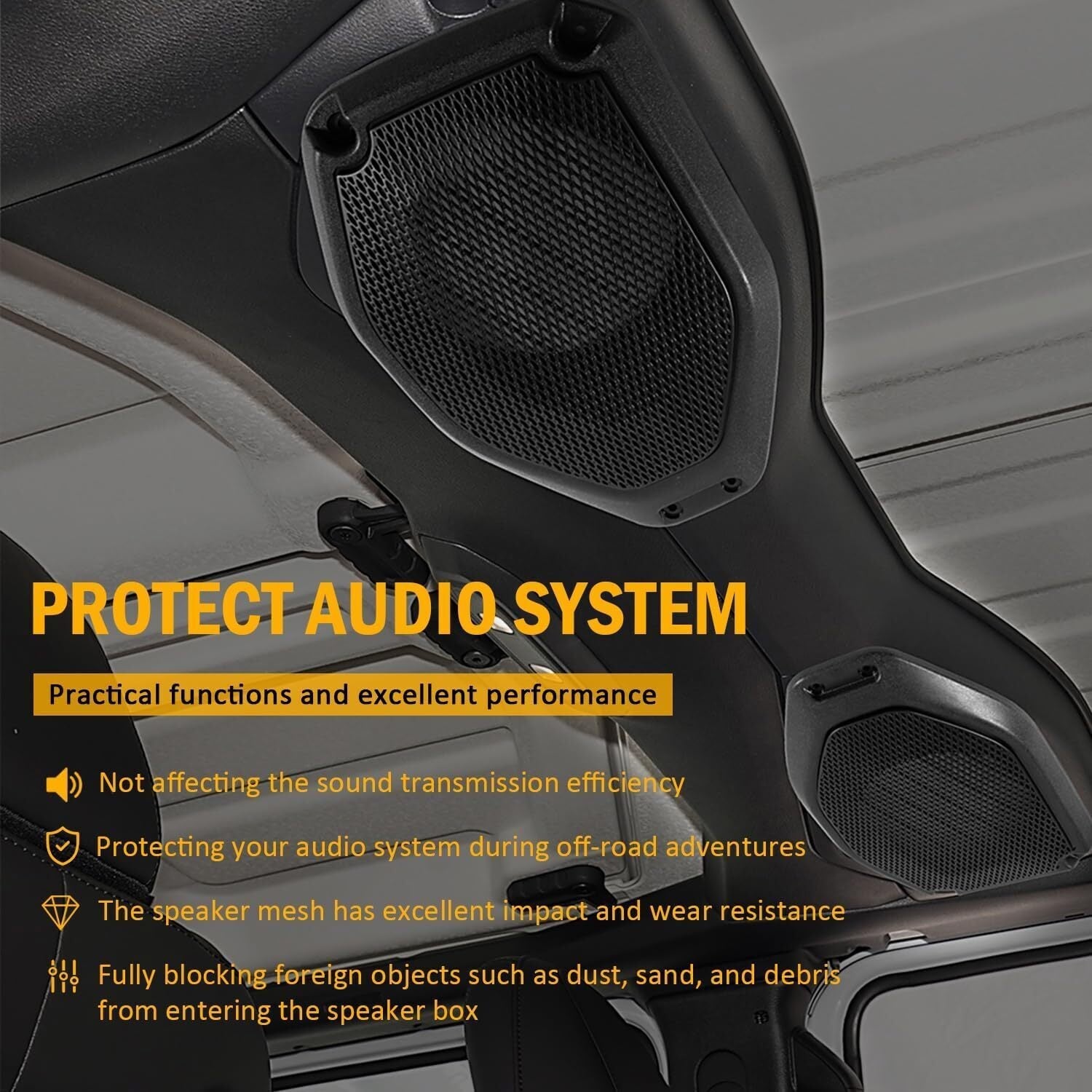 6.5" Rear Speaker Pod Adapters for Jeep Wrangler JL & Gladiator JT, 180 Watts