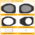 6.5" Rear Speaker Pod Adapters for Jeep Wrangler JL & Gladiator JT, 180 Watts