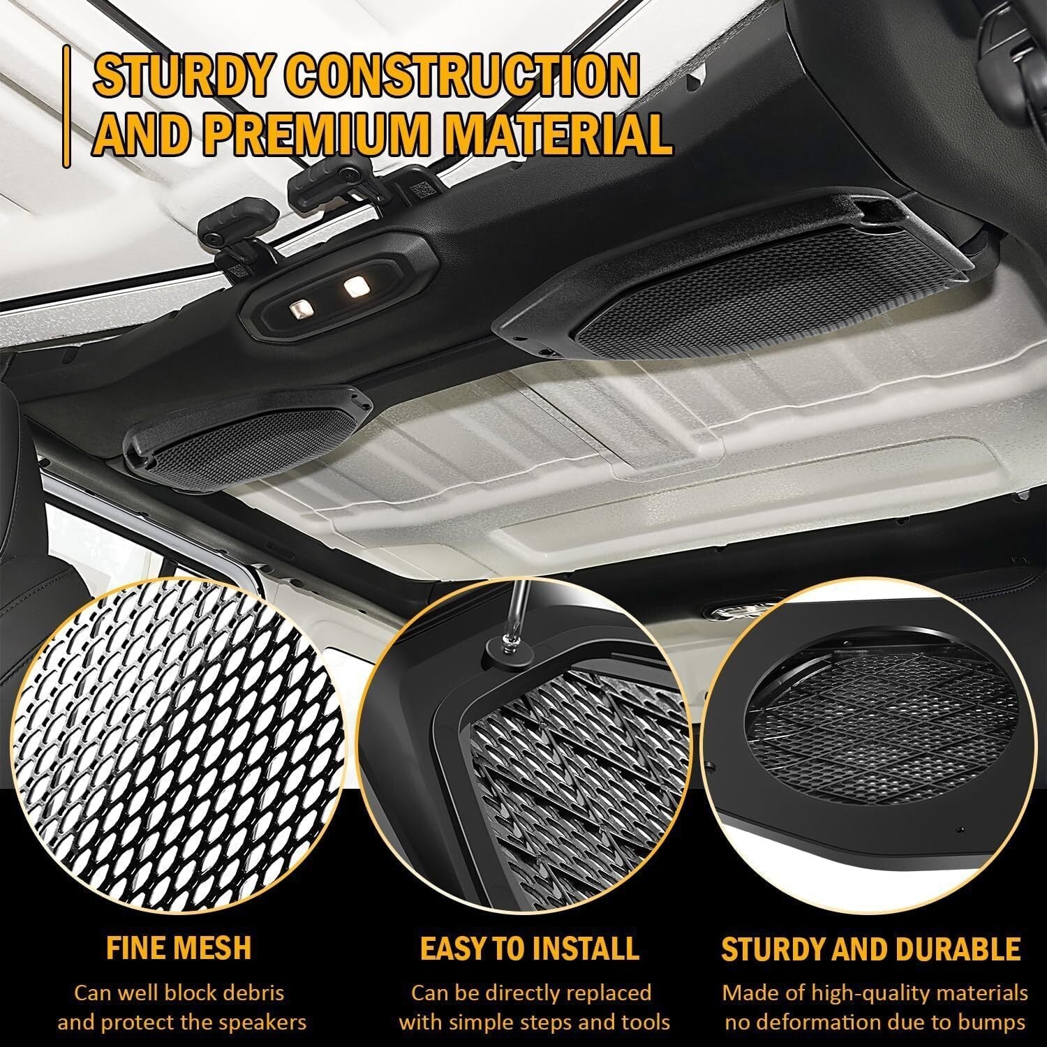 6.5" Rear Speaker Pod Adapters for Jeep Wrangler JL & Gladiator JT, 180 Watts