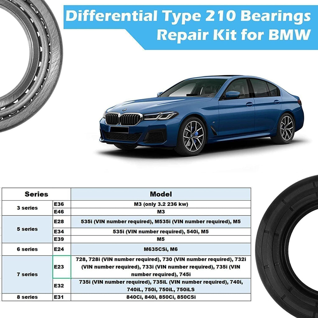 For BMW M3 M5 Differential Type 210 Repair Bearing Kit E36 E46 E34 E39 E60 E32