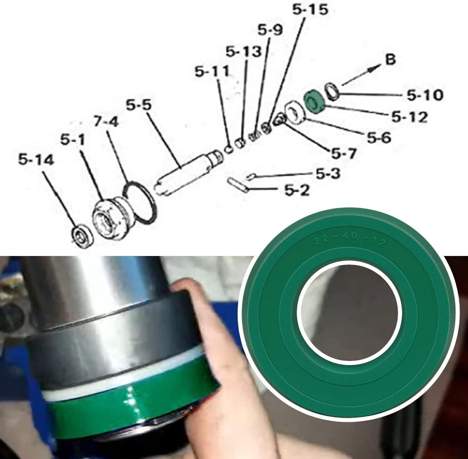 U-Cup Seal for SEARS Floor Jack 328 Series 22x40x12mm 328.12001, 328.12002 etc.