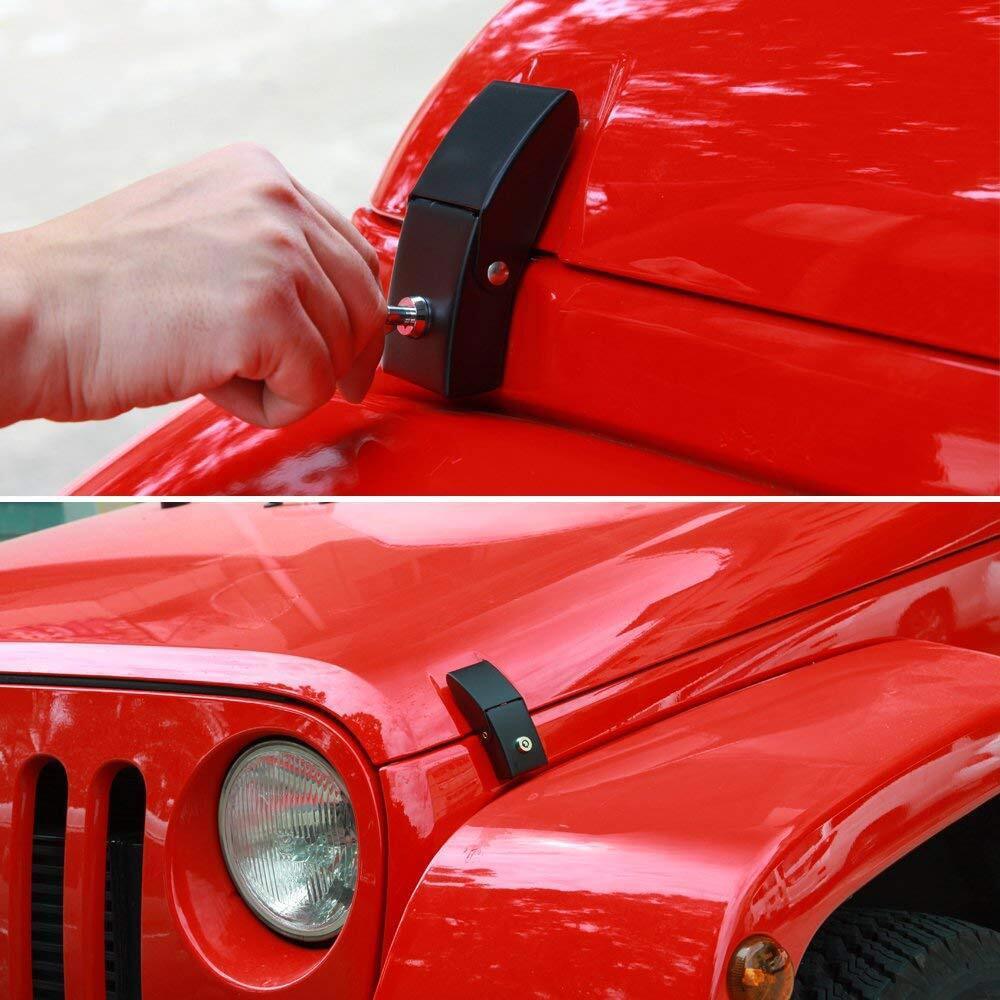 One Pair Locking Hood Catch Hood Lock Latches for Jeep Wrangler JK JKU 2007-2018