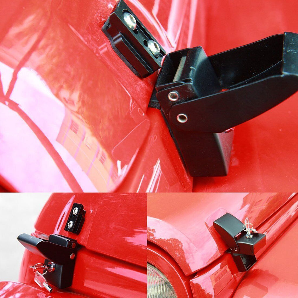 One Pair Locking Hood Catch Hood Lock Latches for Jeep Wrangler JK JKU 2007-2018