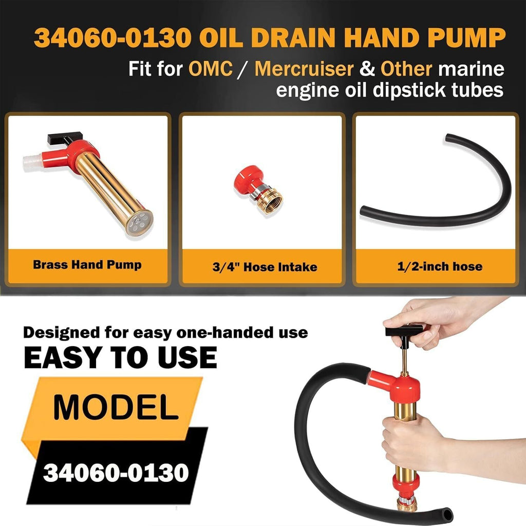34060-0130 Marine Engine Oil Drain Hand Pump, Boat Oil Change Pump Fits for OMC
