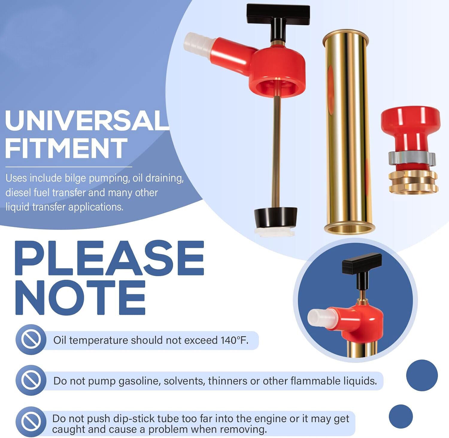 34060-0130 Marine Engine Oil Drain Hand Pump, Boat Oil Change Pump Fits for OMC