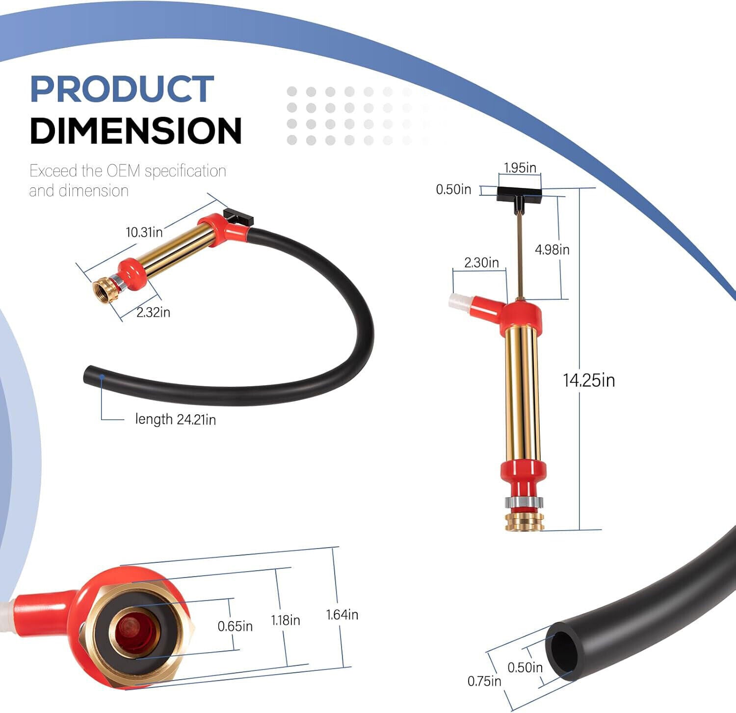 34060-0130 Marine Engine Oil Drain Hand Pump, Boat Oil Change Pump Fits for OMC