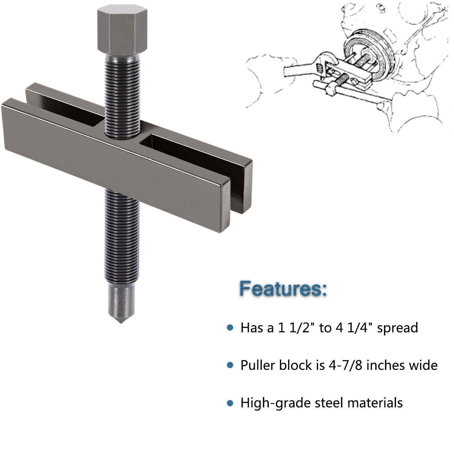 7393 Gear and Pulley Puller Replace for OTC 7393 with 5-1/2" Long Forcing Screw