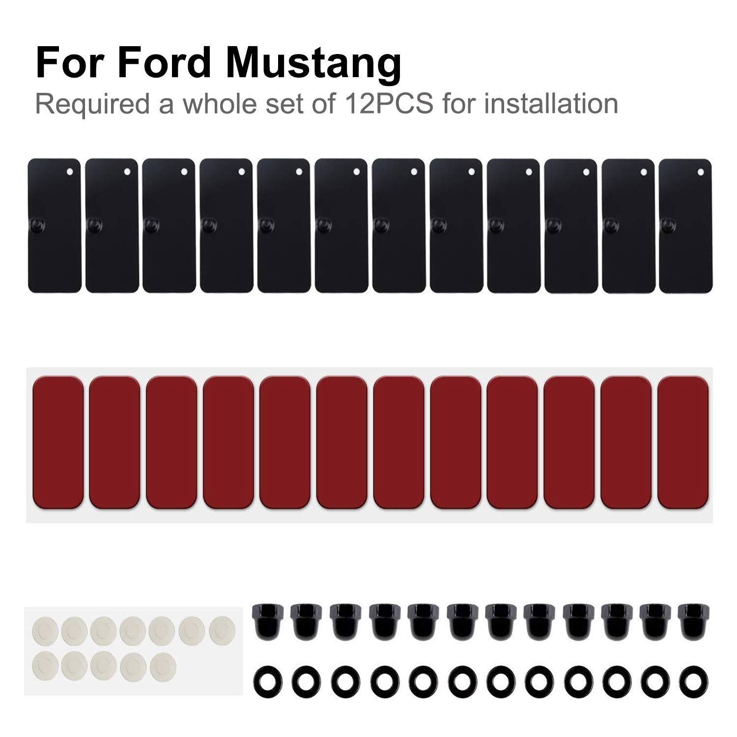 1 set Rear Window Scoop Louvers Installation Hardware for Ford Mustang 2015-2020