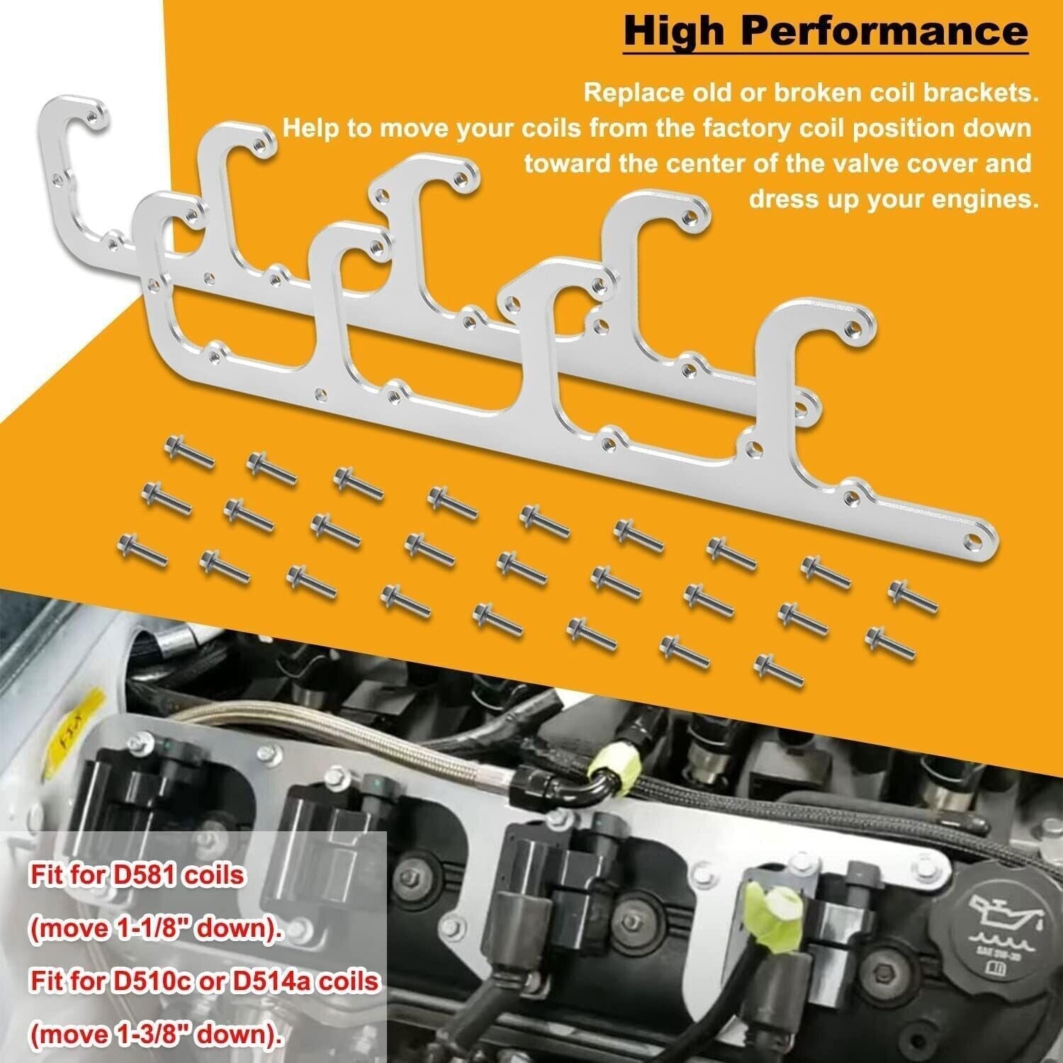 12558693 Square Coil Brackets Valve Cover for D514A D510C D581 LSX LQ9 LS6 L92