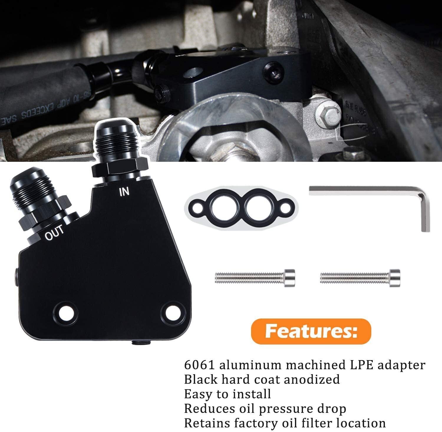 Oil Cooler Adapter Kit For 97-19 Corvette C5 C6 C7 & GM LS1 LS2 LS3 LS6 Engines