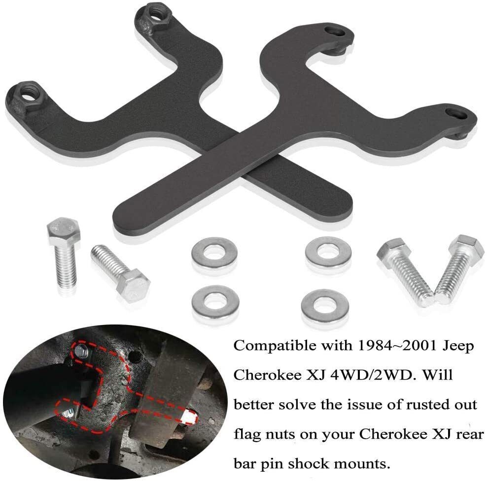 Rear Bar Pin Flag Nut Kits Shock Mounts for 1984-2001 Jeep Cherokee XJ 4WD 2WD