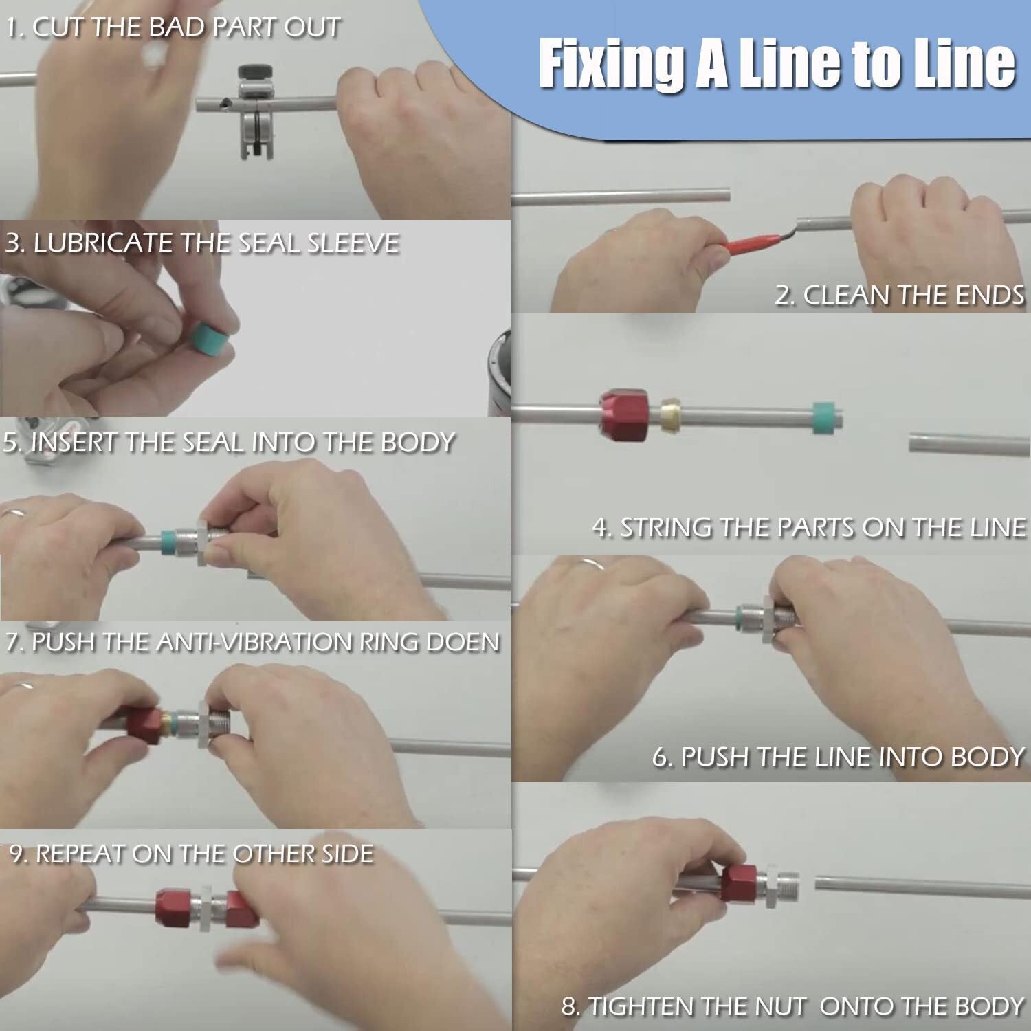 800-640 800-641 800-642 Aluminum Line Splice AC Repair Kit 5/8'', 3/8'',1/2''