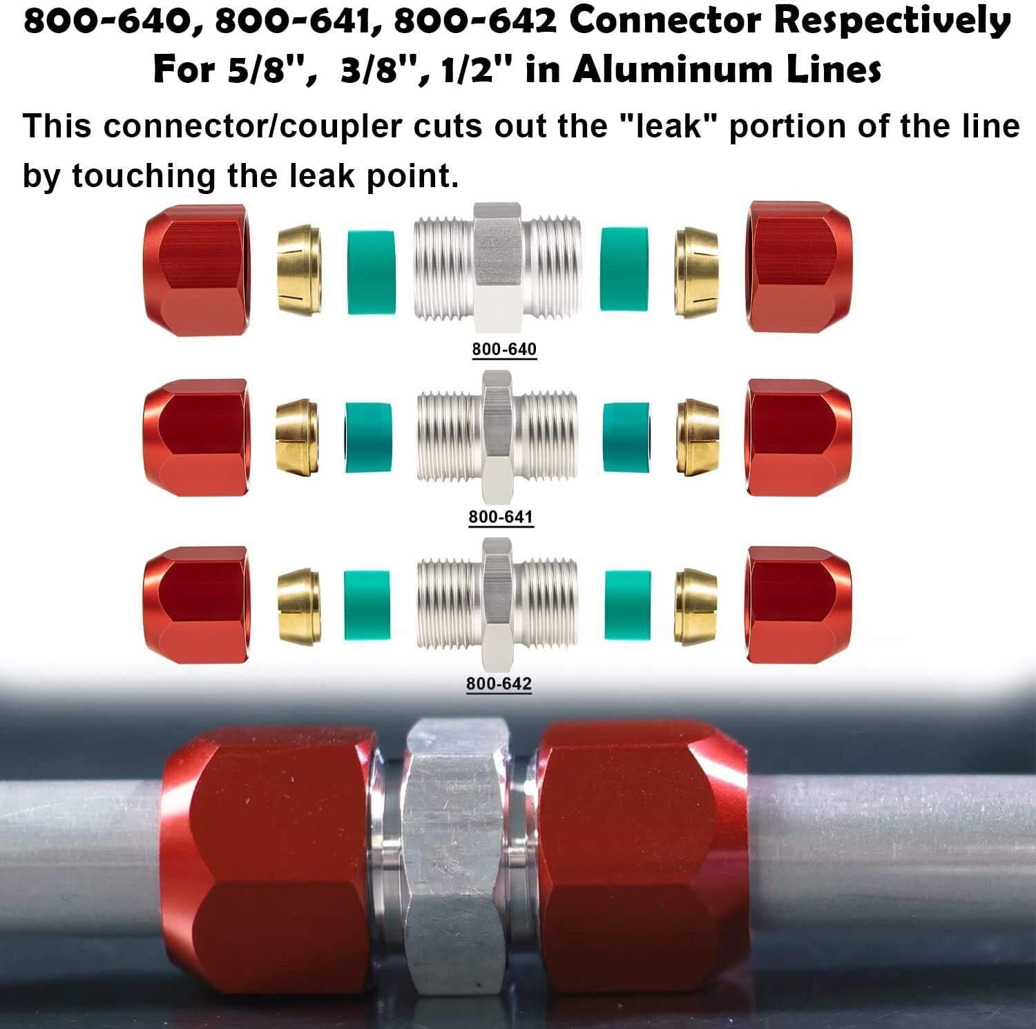 800-640 800-641 800-642 Aluminum Line Splice AC Repair Kit 5/8'', 3/8'',1/2''