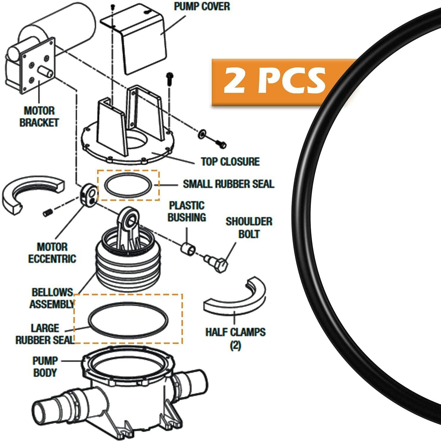 385310151 O-Ring Kit for Sealand/Dometic S Series & T Series Pumps 2PCS