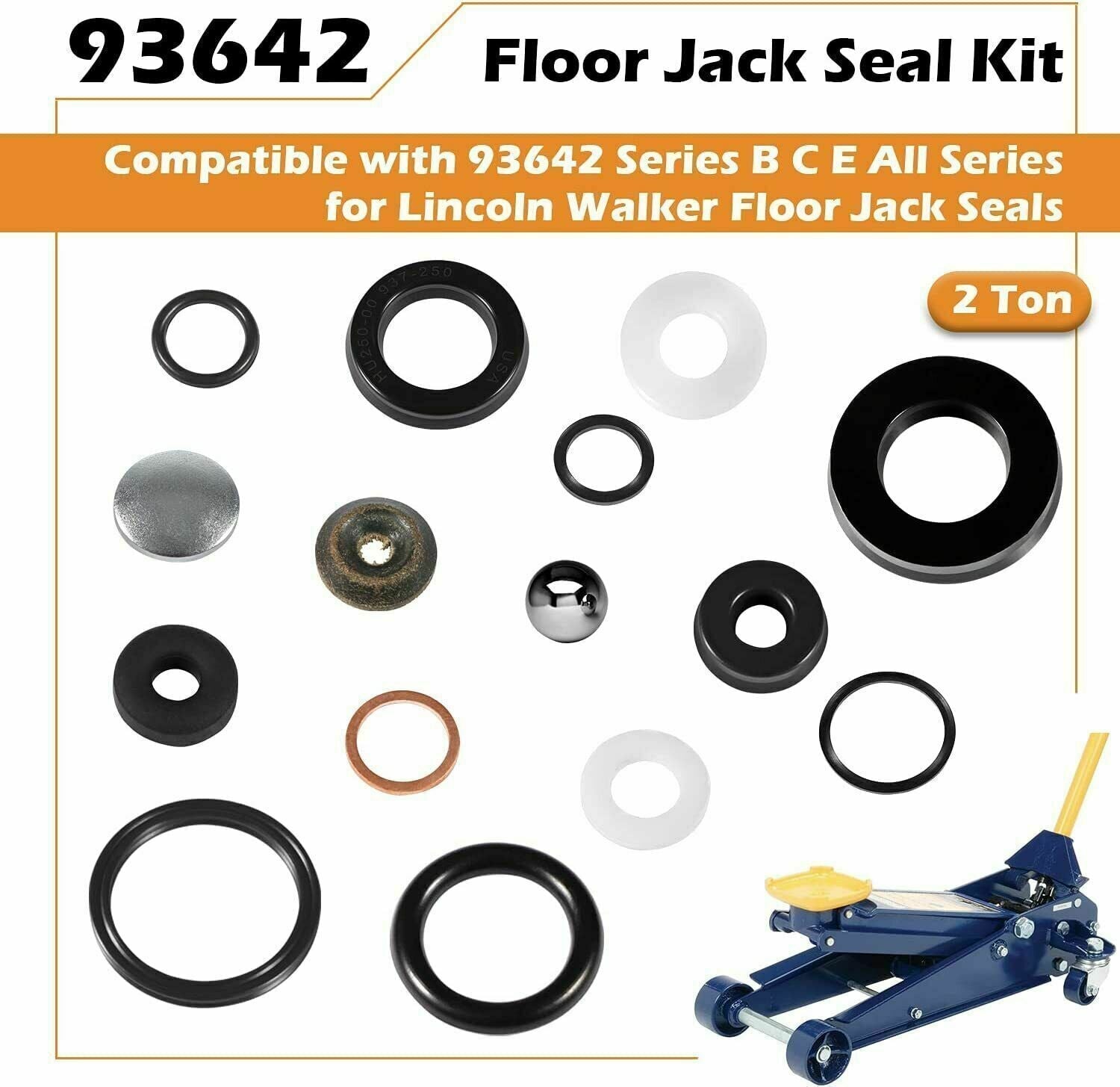 Floor Jack Seal Repair Kit for Lincoln Walker Model 93642 All Series B C E 2 Ton