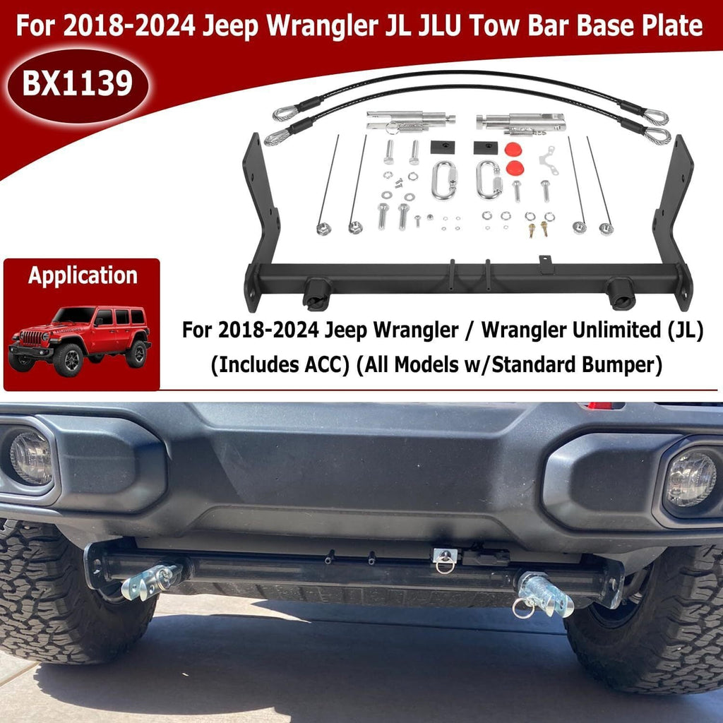 BX1139 Tow Bar Base Plate Tow Bar Bracket for Jeep Wrangler JL JLU 2018-2024
