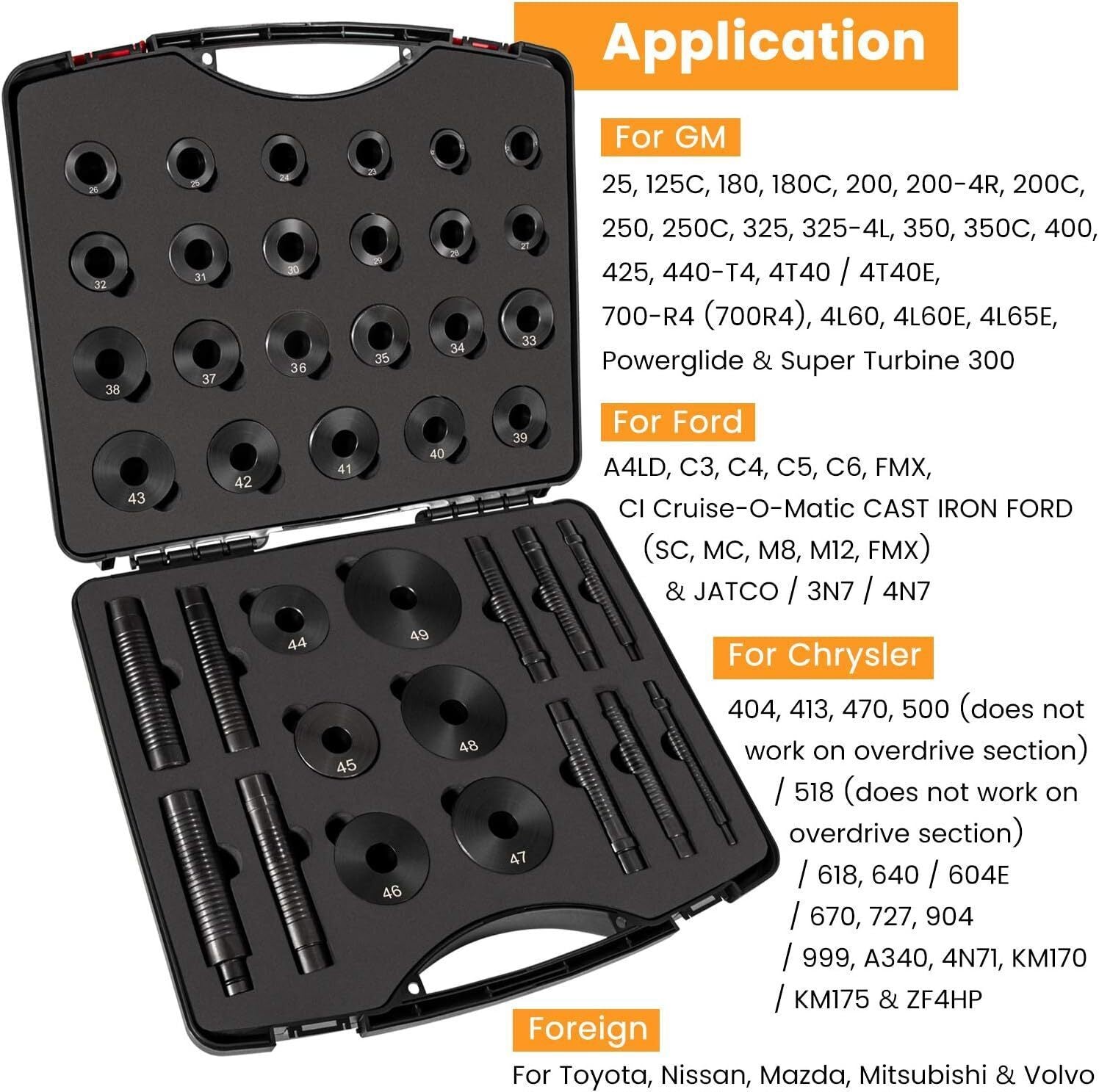 T-0220-39 Master Bushing Driver Set for Chrysler GM Ford Transmissions Bushing