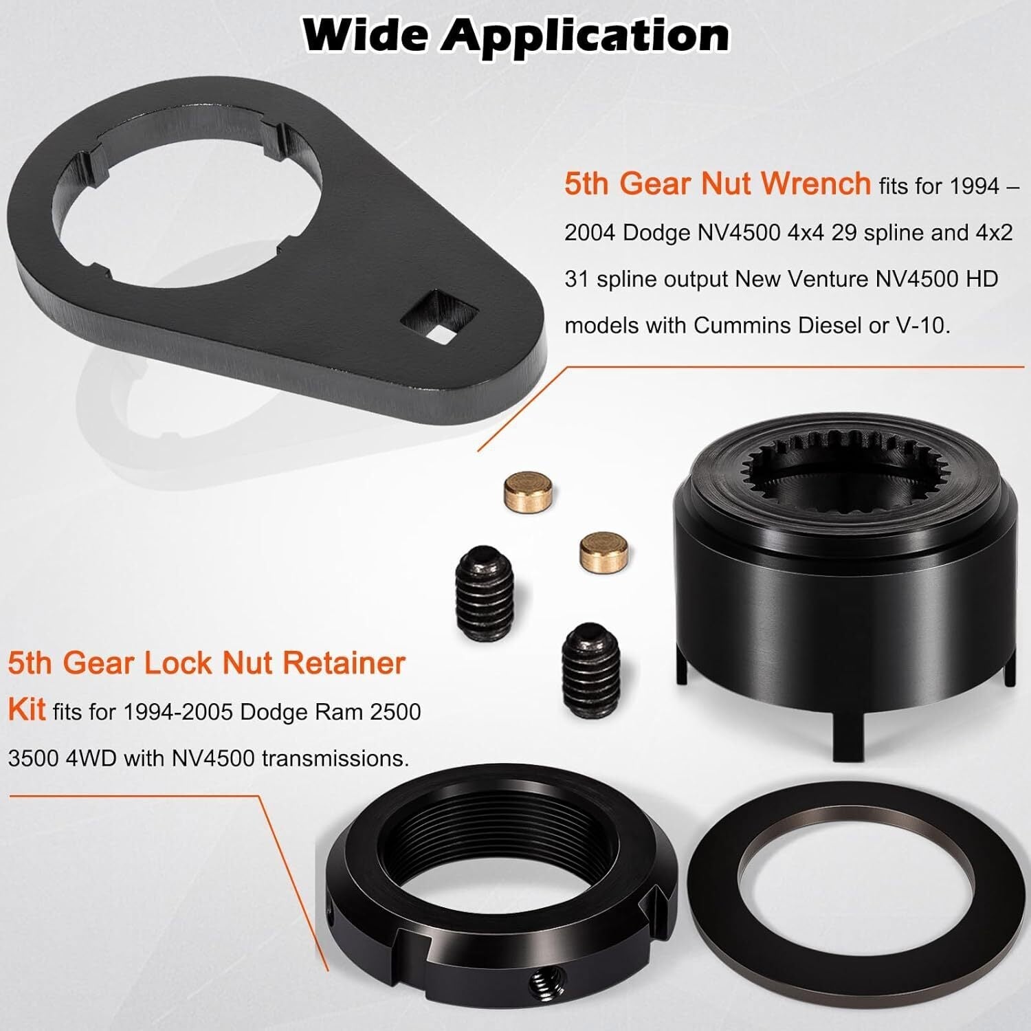 5th Gear Lock Nut Retainer Kit for Dodge Cummins NV4500 Transmission 1994-2004