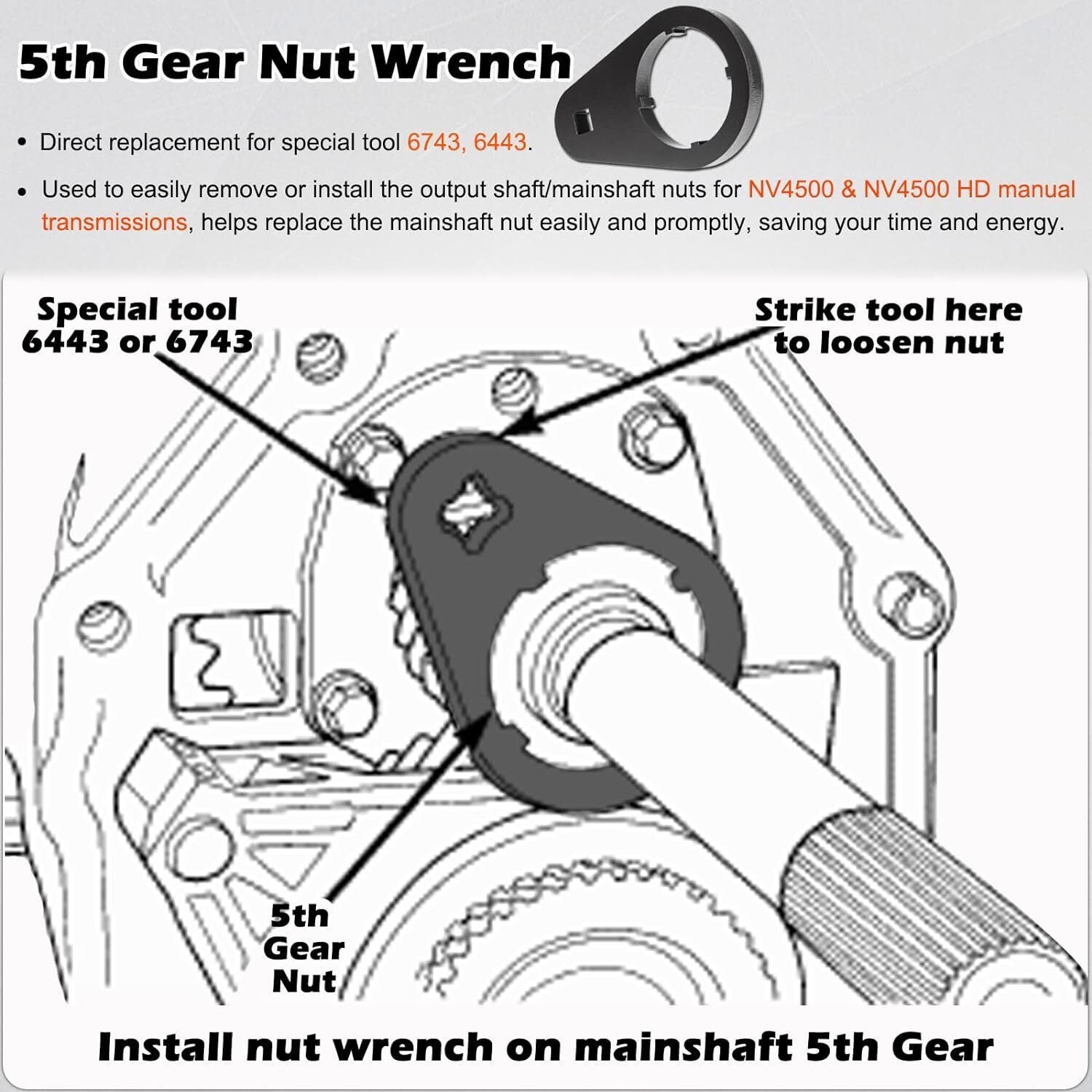 5th Gear Lock Nut Retainer Kit for Dodge Cummins NV4500 Transmission 1994-2004