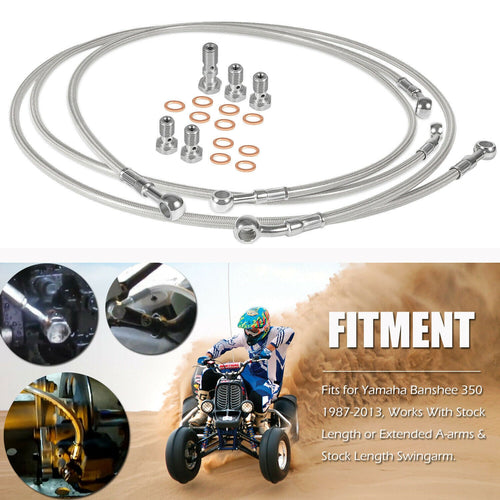 1987-2006 Yamaha Banshee 350 Braided Brake Line Kit