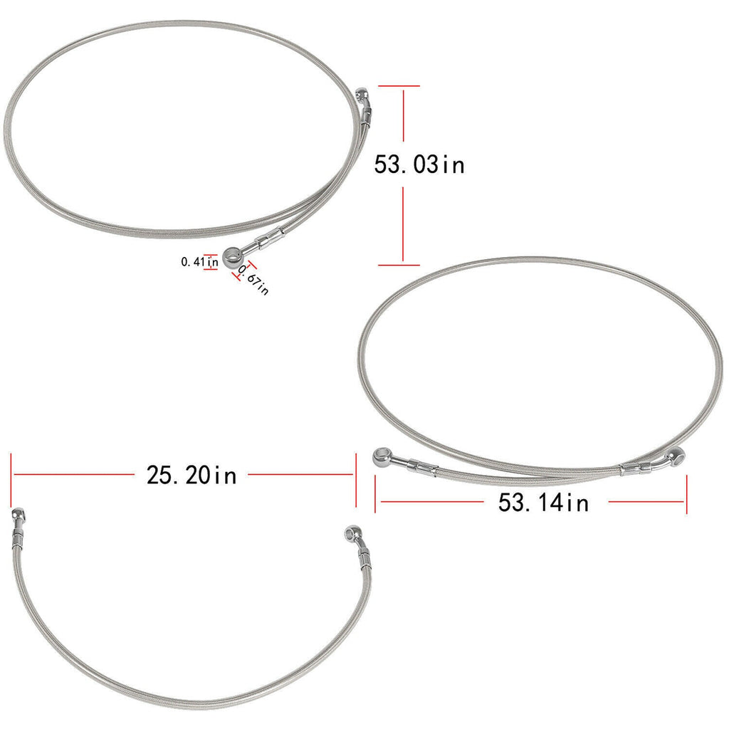 Steel Braided Front & Rear Brake Lines For 1987-2006 Yamaha Banshee 350 YFZ350