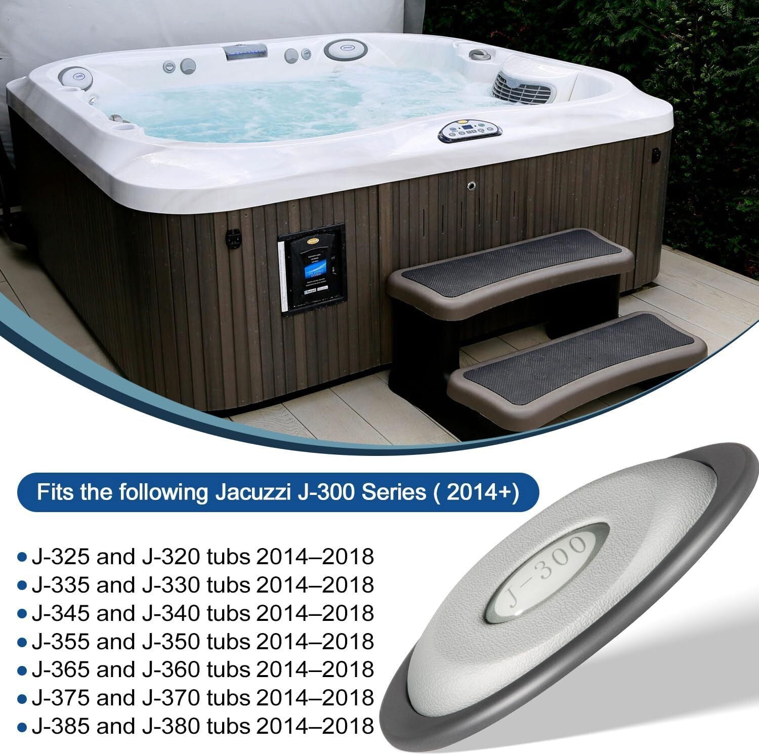 2472-824 Spa Oval Pillow Insert + Back Mount for 2004–2018 Jacuzzi J-300 Series