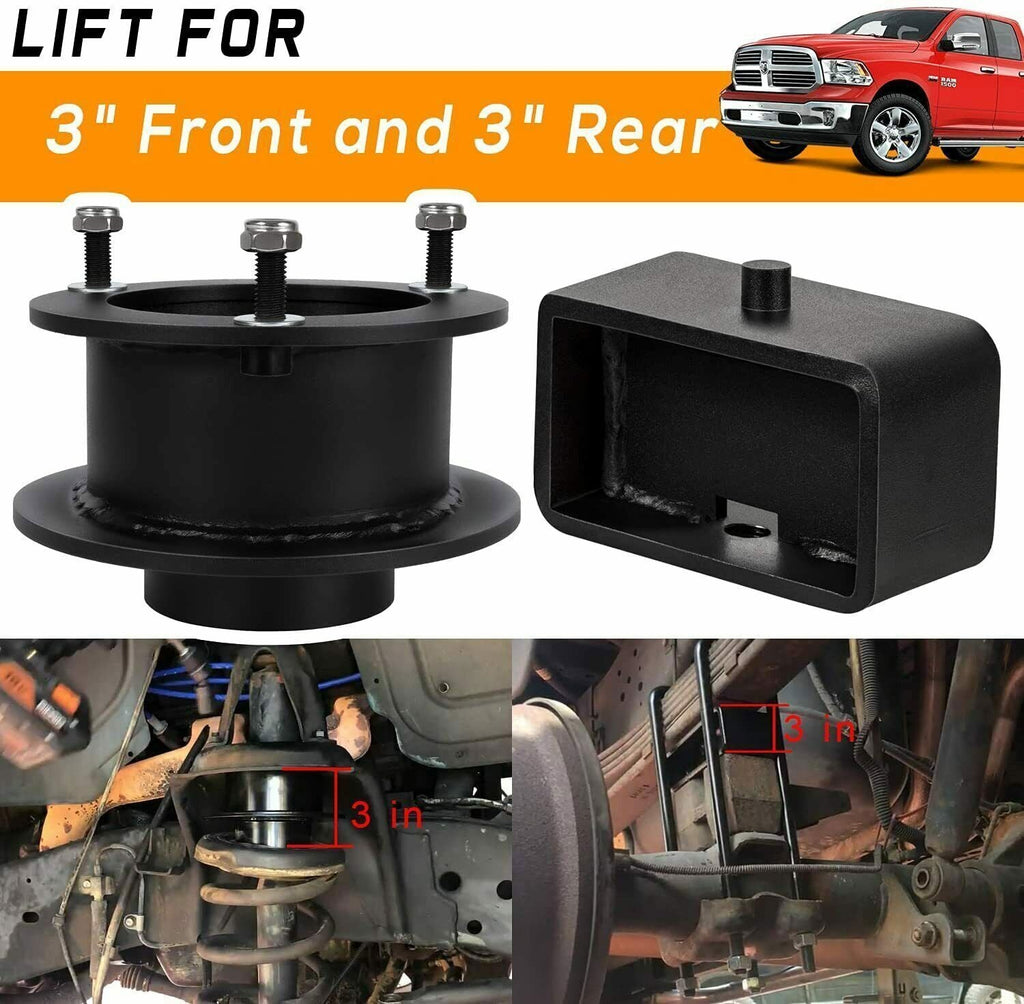 3" Front + 3" Rear Full Lift Kit for 1994-2001 Dodge Ram 1500 4WD 2WD Suspension