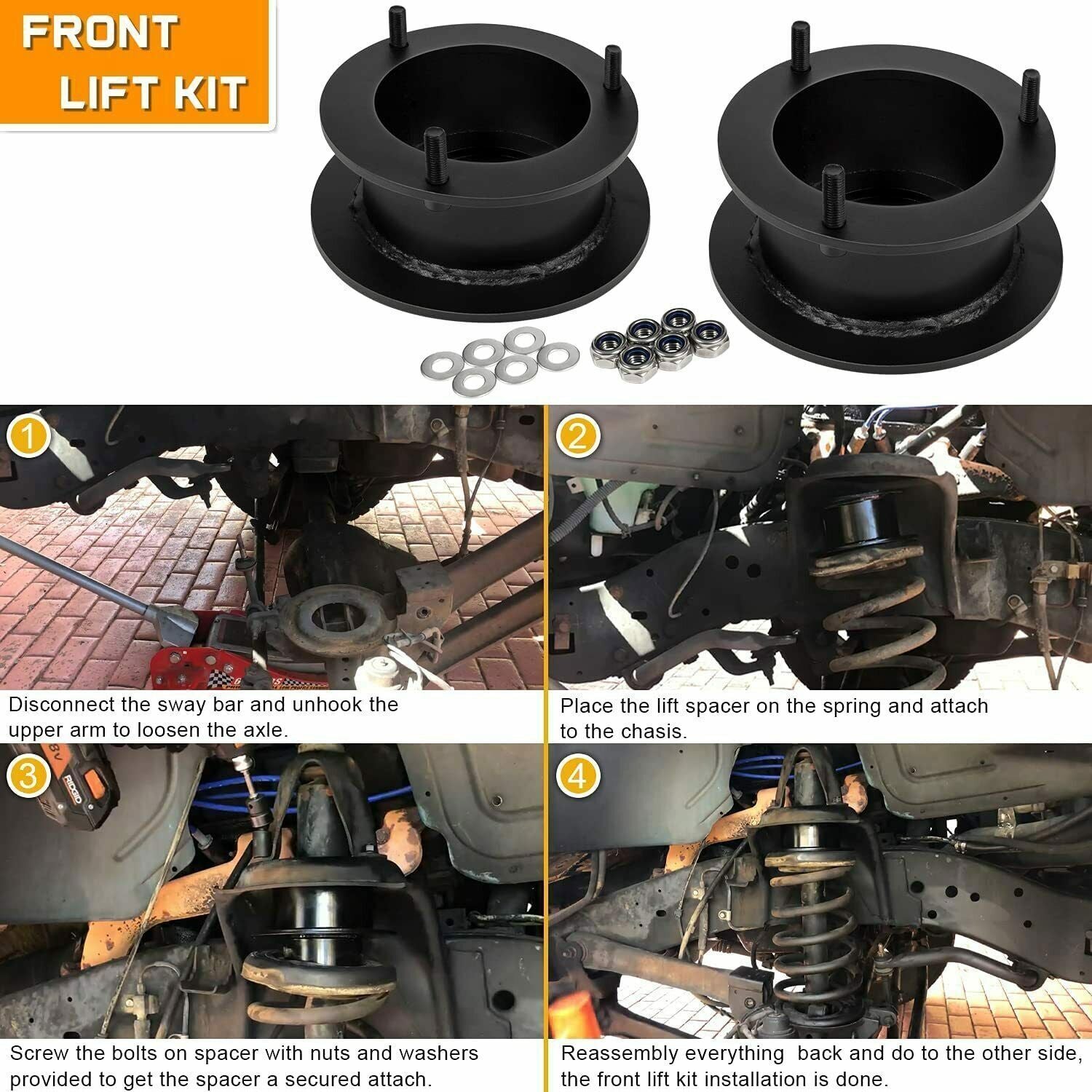 3" Front + 3" Rear Full Lift Kit for 1994-2001 Dodge Ram 1500 4WD 2WD Suspension