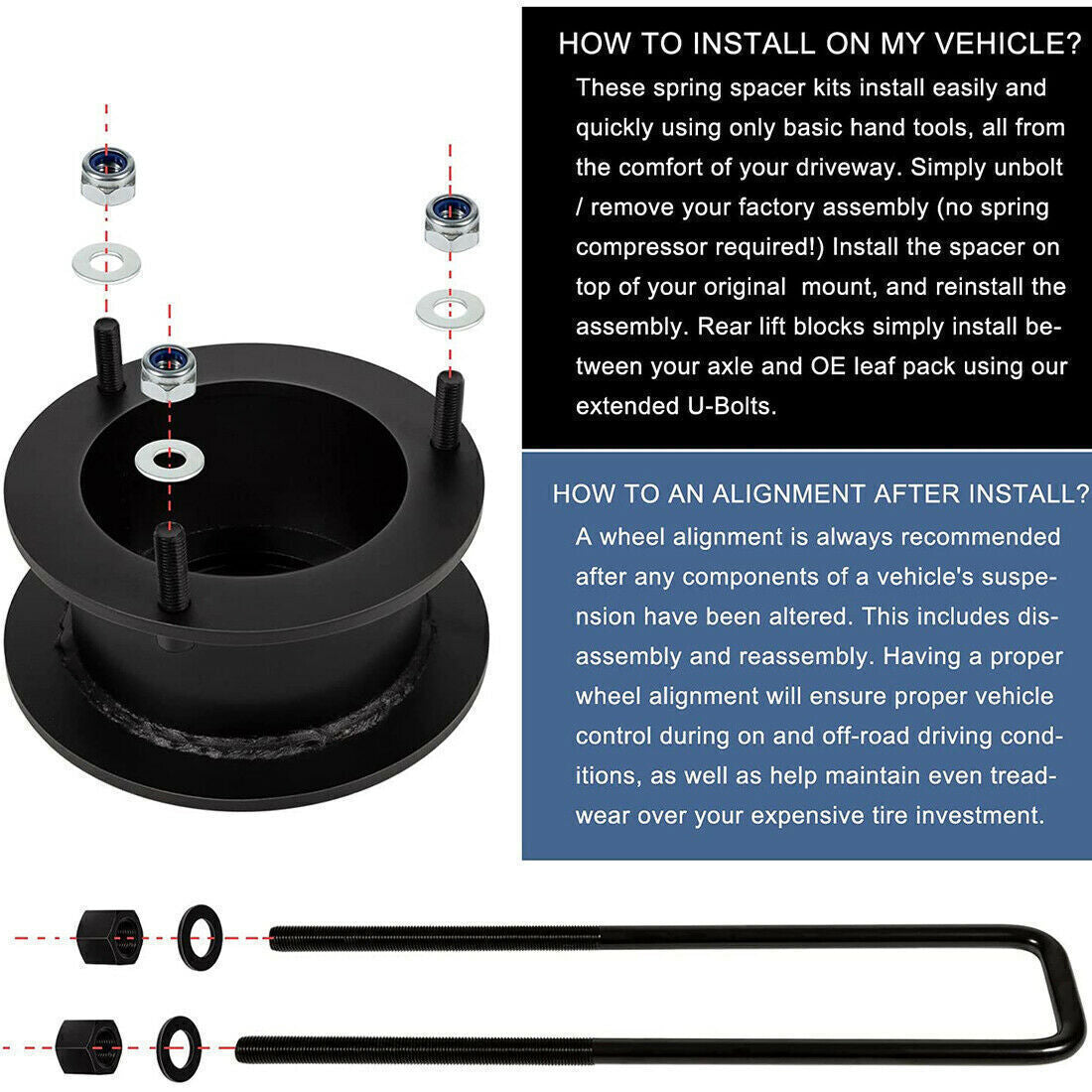 3" Front + 3" Rear Full Lift Kit for 1994-2001 Dodge Ram 1500 4WD 2WD Suspension
