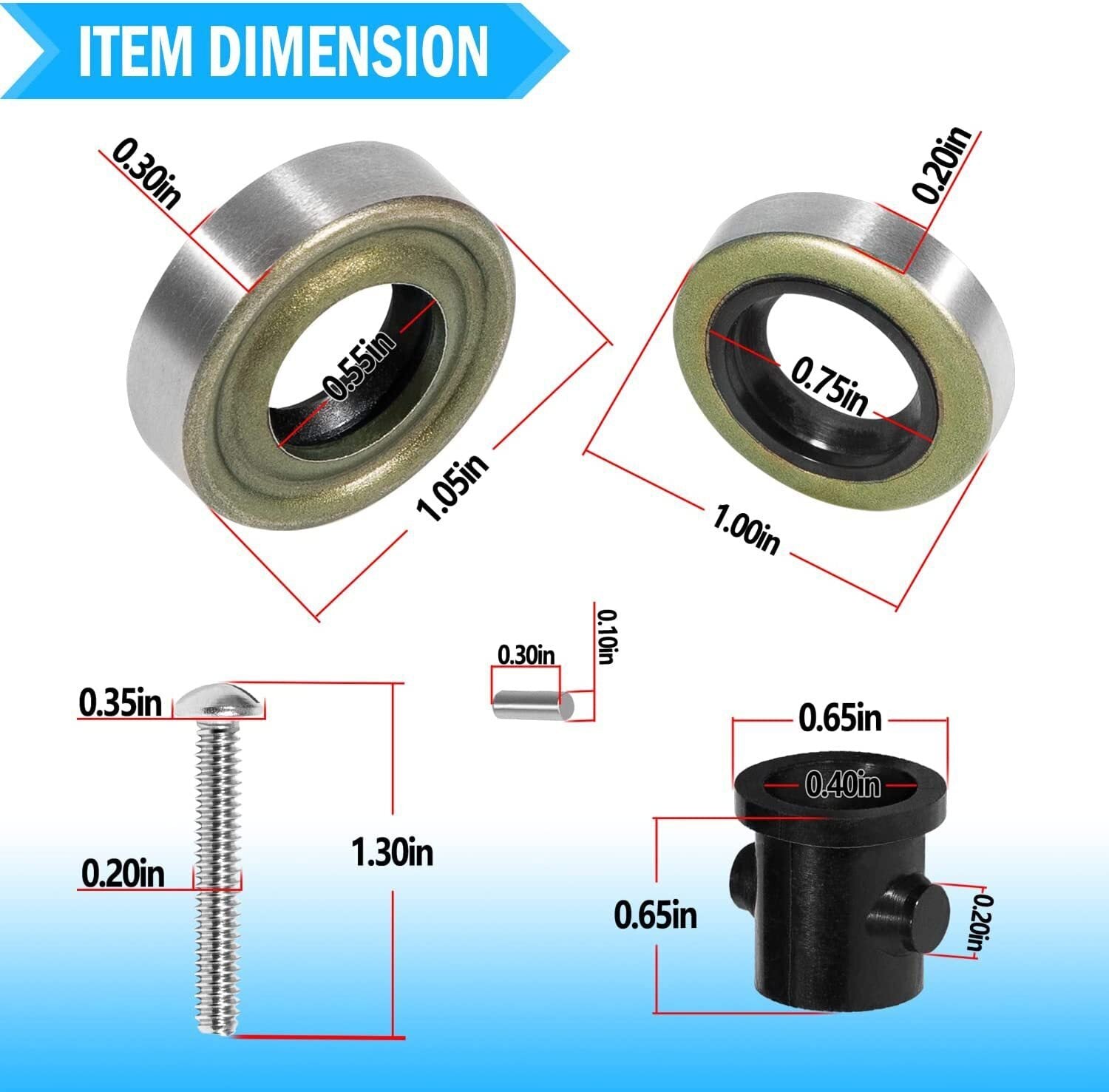382296 Outboard Water Pump Impeller Rebuild Kit for Evinrude Johnson 9.5hp 10hp